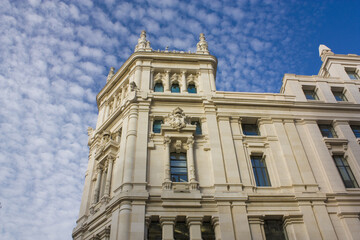 Beautiful historical building in Old Town of Madrid, Spain	