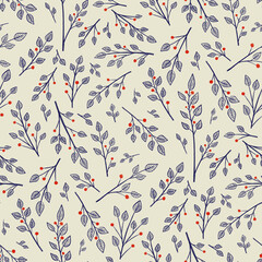 pattern texture with botanical line elements. Spring and summer concept. Minimalism graphic drawing