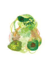 Abstract Green Mould Moss Lichen Microscopic Art © Amy