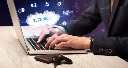 Businessman working with laptop