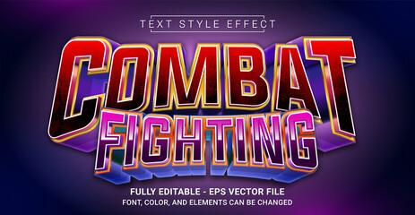 Naklejka na ściany i meble Combat Fighting Text Style Effect. Editable Graphic Text Template.