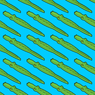 Crocodile pattern seamless. isometric Alligator sea predator background