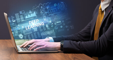 Businessman working on laptop