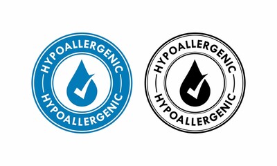 Hypoallergenic tested logo. Vector drop icon of hypoallergenic package label.