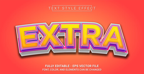 Extra Text Style Effect. Editable Graphic Text Template.
