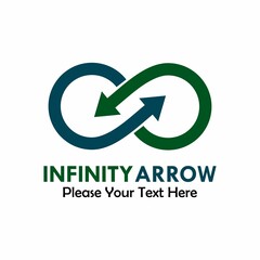 Infinity arrow logo template illustration