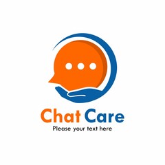 Chat care logo template illustration