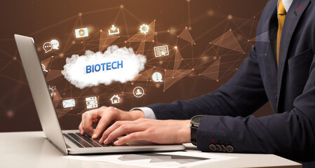 Businessman working with laptop