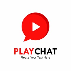 play chat logo template illustration