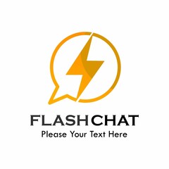 Obraz premium Flash chat logo template illustration