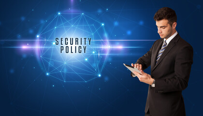 businessman thinking about security