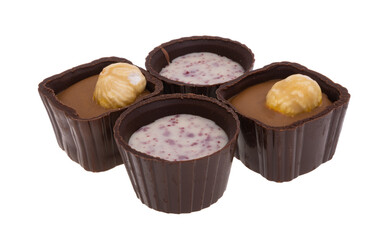 chocolate candies isolated
