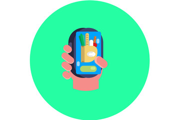 Online order Isolated Vector Illustration which can be easily Download