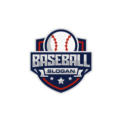 Baseball team emblem logo design vector illustration