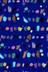 Fototapeta premium Seamless pattern. Brush strokes on a blue canvas. Art for packaging and wallpaper.