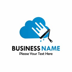 Paint cloud logo template illustration