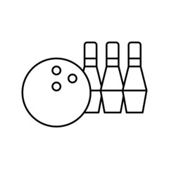 play bowling mens leisure line icon vector illustration