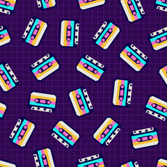 Vector colorful seamless retro pattern - fashion style 80 - 90s. Abstract trendy background. Bright vintage endless print