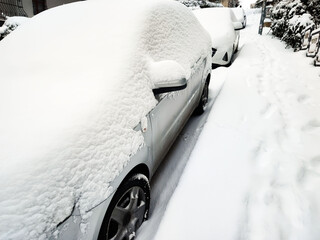 car covered with snow