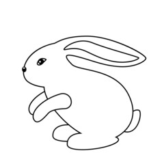 cute rabbit in a linear style. vector illustration isolated
