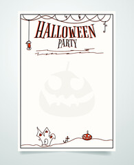 Halloween party poster . Vintage Invitation Card For Halloween Party.  
