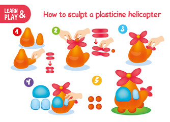 Cute Plasticine Helicopter Step Instruction for Kid