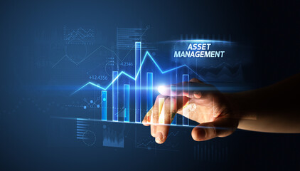 Hand touching business concept