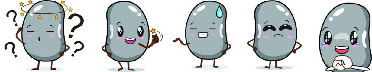 illustration vector bean cartoon character cute style bright