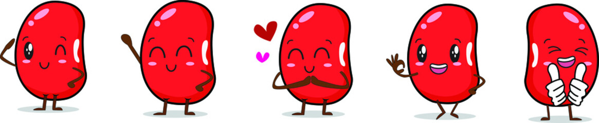 illustration vector bean cartoon character cute style bright