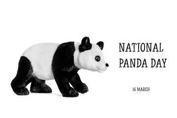National Panda Day 16 March celebrate fluffiest, bamboo-munching bears that are source of national pride for China. That's why it is important to protect panda and its environment. Greeting card