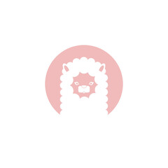 Lama Alpaca User profile icon. Avatar forum symbol. Placeholder for social networks, forums. Face sign internet online