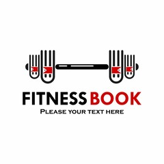 Fitness book logo template illustration