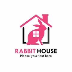 Rabbit house logo template illustration