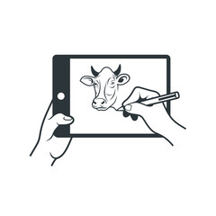 illustration of mouse pen, vector art.