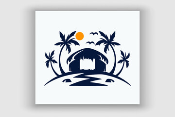Summer holiday emblem vector