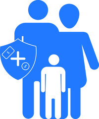 Family's insurance icon blue version  