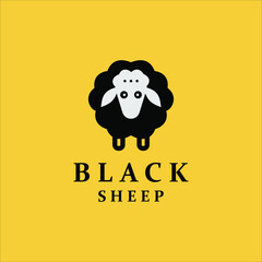 Black sheep logo design template for farm or agriculture business