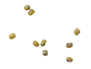 Mung beans isolated on white background.