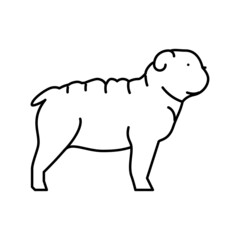bulldog dog line icon vector illustration