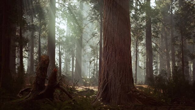 giant sequoias in the giant forest grove in the Sequoia National Park