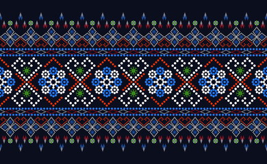 geometric ethnic pattern for background or carpet, wallpaper, batik wrapping, curtain design, vector illustration
 - obrazy, fototapety, plakaty