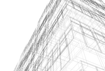 Obraz premium Modern architecture building 3d illustration