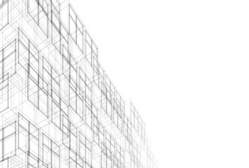 Modern architecture building 3d illustration