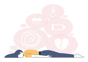 Depression concept. Mental disorder, feeling of despair and helplessness.