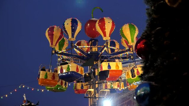 carousel spinning holiday christmas night