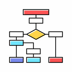 financial diagram color icon vector illustration
