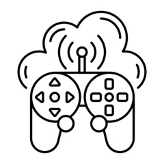 Edge-cloud Synergy Concept, Remote Game Machine Vector Icon Design, Cloud computing Symbol, Client server model Sign, Web Hosting and Edge device stock illustration