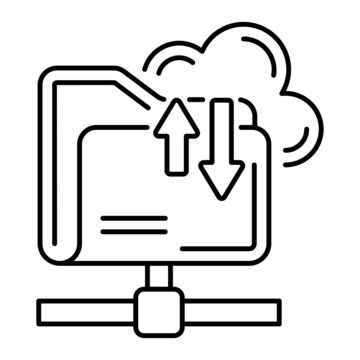 Cloud Public Private FTP Concept,  Network Drive Vector Icon Design, Cloud computing Symbol, Client server model Sign, Web Hosting and Edge device stock illustration