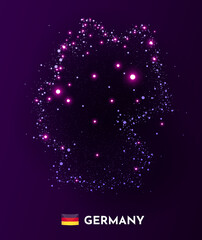 Germany map made of stars and dots. Globalization concept. Space view.