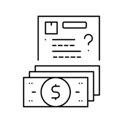 budget approval line icon vector illustration